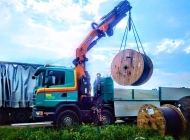 PIPAL-Transporte: Kran-Arbeiten • Kabelrollen verladen