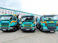 PIPAL-Transporte: moderne EURO6 LKW Flotte: 3,5 t Kastenwagen, Kran, Tieflader, Hubarbeitsbühne, Container und Mulden sowie Müllsammelfahrzeug • Bruck an der Leitha, Niederösterreich