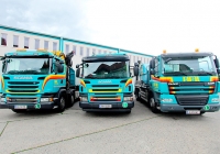 PIPAL-Transporte: moderne EURO6 LKW Flotte: 3,5 t Kastenwagen, Kran, Tieflader, Hubarbeitsbühne, Container und Mulden sowie Müllsammelfahrzeug • Bruck an der Leitha, Niederösterreich